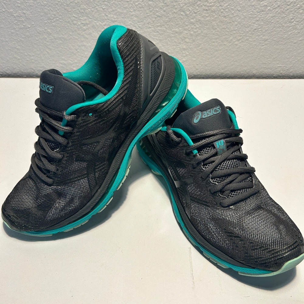 Asics Gel Nimbus 19 Running Shoes Carbon Teal T7C8N Womens 7.5